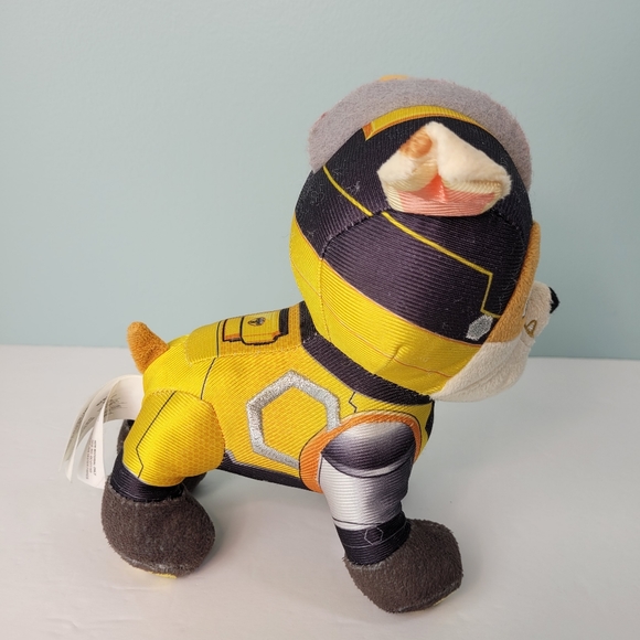 Paw Patrol Rubble Plush Puppy Dog Stuffed Animal Standing Sewn Eyes Spin Master - Picture 8 of 10